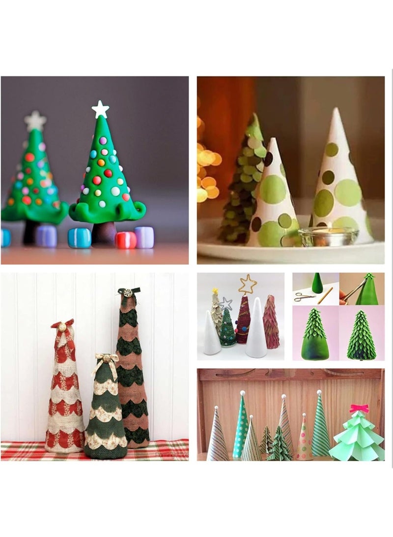White Polystyrene Foam Cones for DIY Arts and Crafts, 4.1 x 13.6 Inch, 2 Pack Christmas Tree Craft Supplies - Image 5