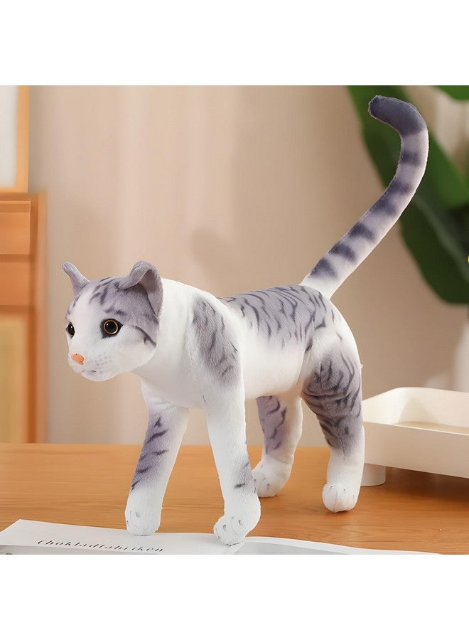 Tickles Standing Cat Soft Stuffed Plush Animal Toy for Kids Boys & Girls Birthday Gifts (Color: Grey Size: 35 cm) - Image 1