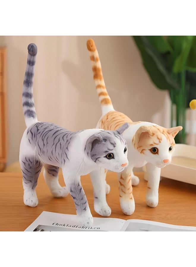 Tickles Standing Cat Soft Stuffed Plush Animal Toy for Kids Boys & Girls Birthday Gifts (Color: Grey Size: 35 cm) - Image 3