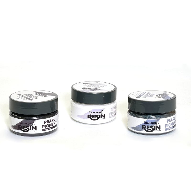 Haksons Pearl Pigments Pack of 3 (20 GMS) Pearl White, Pastel Blue, Steel Grey - Image 5