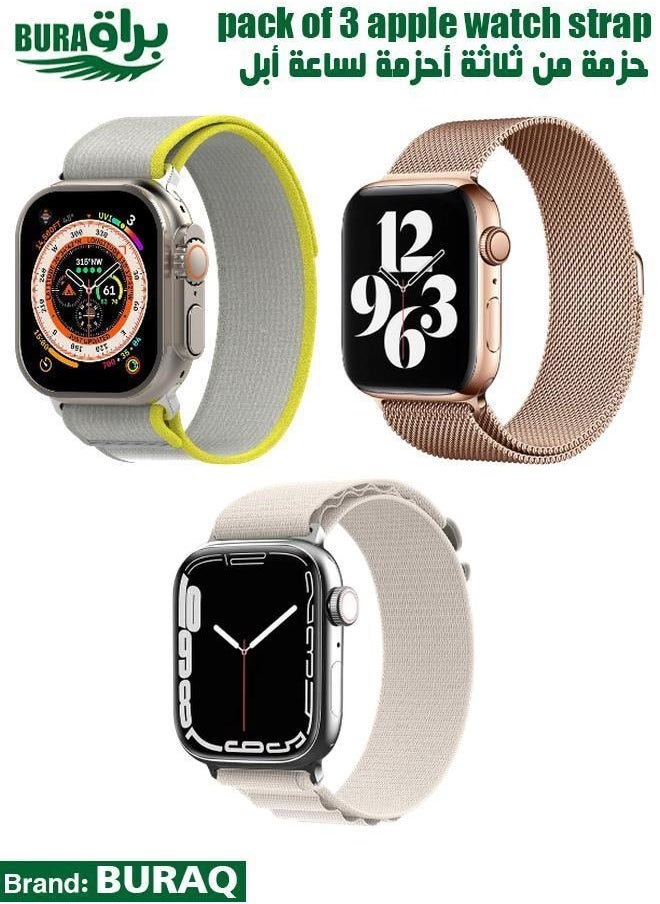 BURAQ - Apple Watch Band Strap For Apple Watch Ultra 2/Ultra 49mm, Series 10 46mm, 9/8/7 45mm, SE2/SE/6/5/4 44mm, 3/2/1 42mm - Image 1