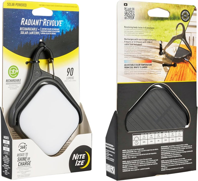 NiteIze Nite Ize Radiant Revolve Rechargeable  Solar Lantern  Premium Solar Light for Camping Accessories  Backpacking Gear  WeatherResistant Design with 360Degree Rotating Body - Image 3