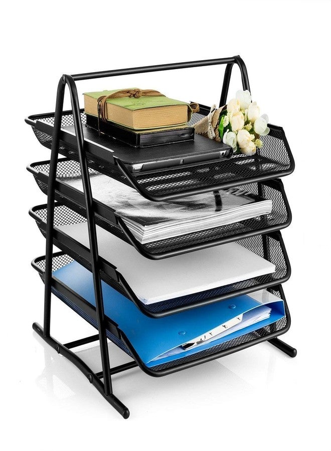 KARTUNBOX File Rack for A4 Documents/Files/Papers/Letters/folders Holder Desk Organizer (Black) - Image 1