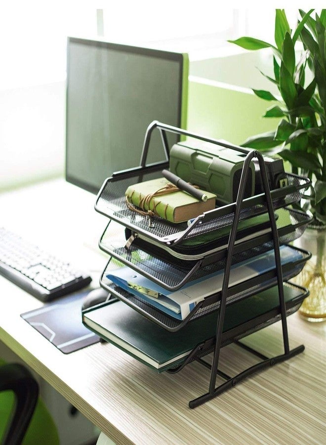 KARTUNBOX File Rack for A4 Documents/Files/Papers/Letters/folders Holder Desk Organizer (Black) - Image 4