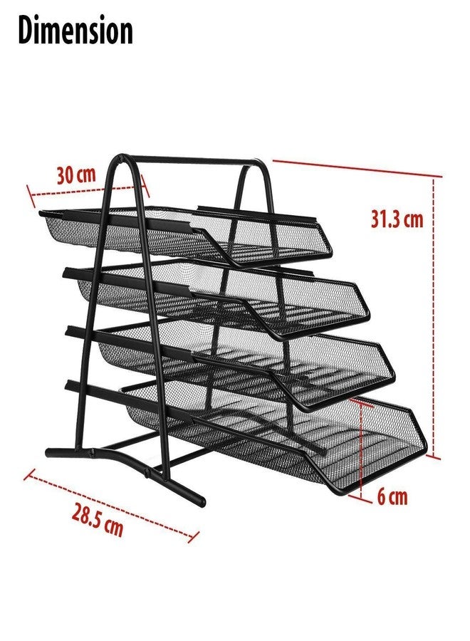 KARTUNBOX File Rack for A4 Documents/Files/Papers/Letters/folders Holder Desk Organizer (Black) - Image 2
