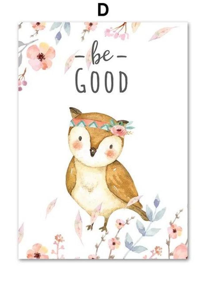 Deer Fox Squirrel Owl Rabbit Hedgehog Raccoon Cartoon Art Canvas Painting Animal Poster And Prints Wall Pictures Kids Room Decor - Image 1