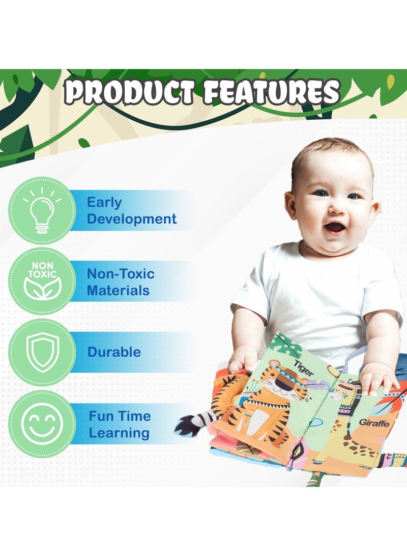 المنزل الذكي كتاب لعبة هوم سمارت بيبي الناعم ذيول الحيوانات للأطفال الصغار، نشاط تفاعلي لكتاب الوالدين والطفل للبنين والبنات - Image 4