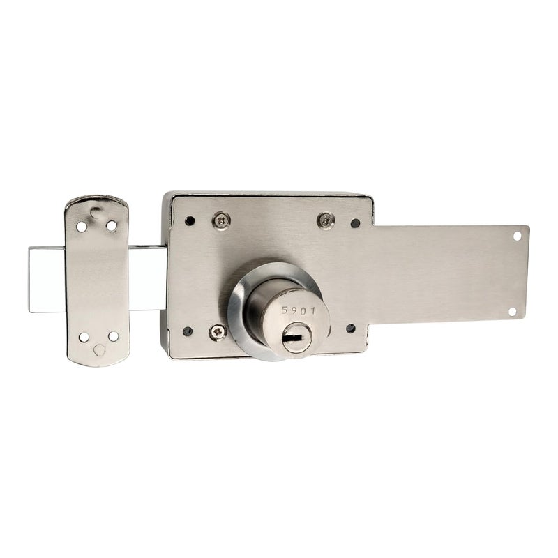Kunal Inter Lock Main Door | Office Door | Bed Room | Living Room Door Heavy Duty 6 Turn Lock with Locking Knob 3 Brass Ultra Keys Material - SS Finish - SS (Pack -1) (6 Turn) - Image 4