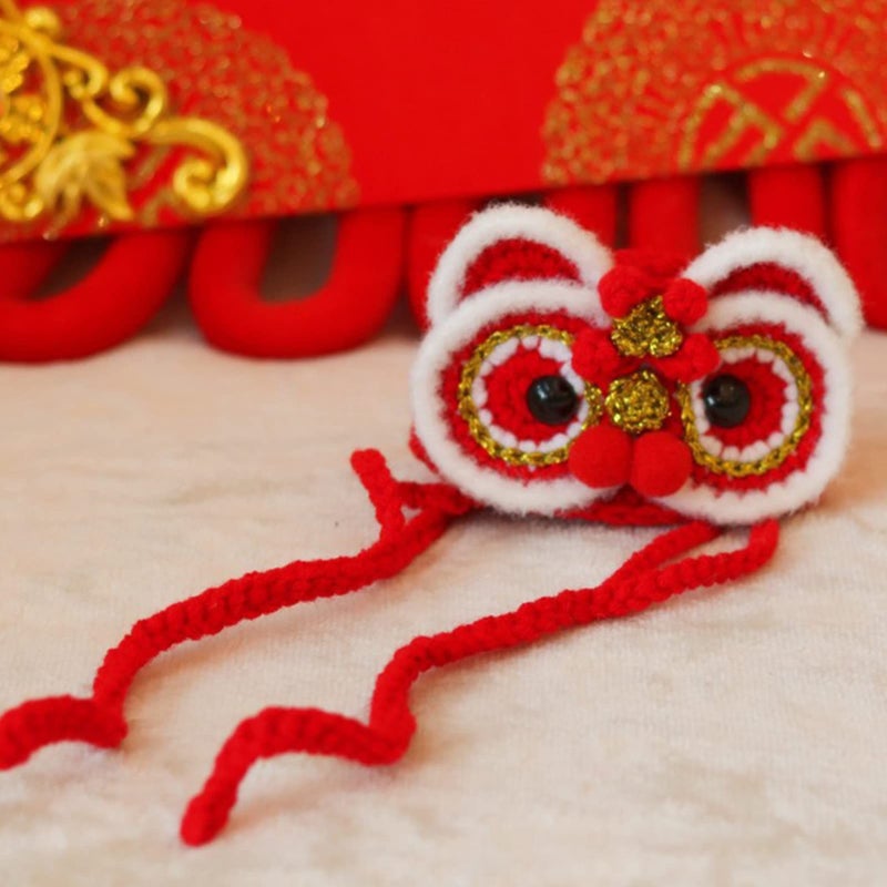 Comfortable Wool Cat Costume Red Hat for Chinese New Year Pet Clothing - Image 5