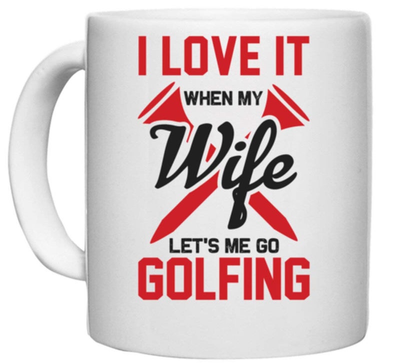 UDNAG White Ceramic Coffee/Tea Mug 'Golf | I Love' Perfect for Gifting [330ml] - Image 2