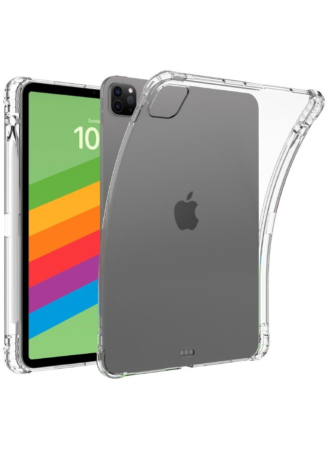 Case Cover for iPad Pro 11-inch 2022/2021/2020/2018, Soft Silicone Durable TPU Case with Pencil Holder, Shock-absobing Corners Anti-Fall Airbags, Simple Clear Case for iPad Pro 11 4th Generation 2022 / 3rd Gen 2021/ 2nd Gen 2020 / 1st Gen 2018 - Clear - Image 1