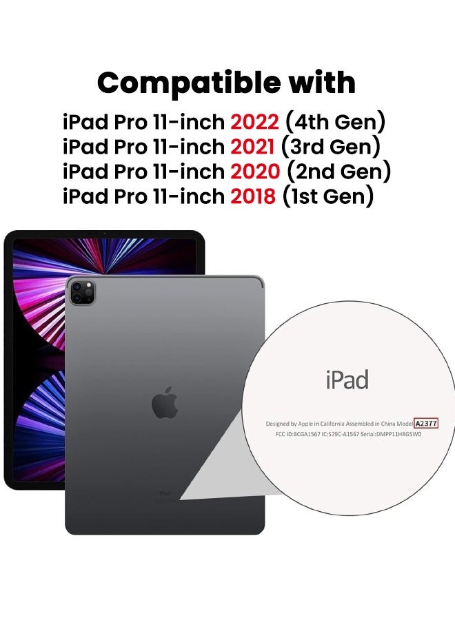 Case Cover for iPad Pro 11-inch 2022/2021/2020/2018, Soft Silicone Durable TPU Case with Pencil Holder, Shock-absobing Corners Anti-Fall Airbags, Simple Clear Case for iPad Pro 11 4th Generation 2022 / 3rd Gen 2021/ 2nd Gen 2020 / 1st Gen 2018 - Clear - Image 2