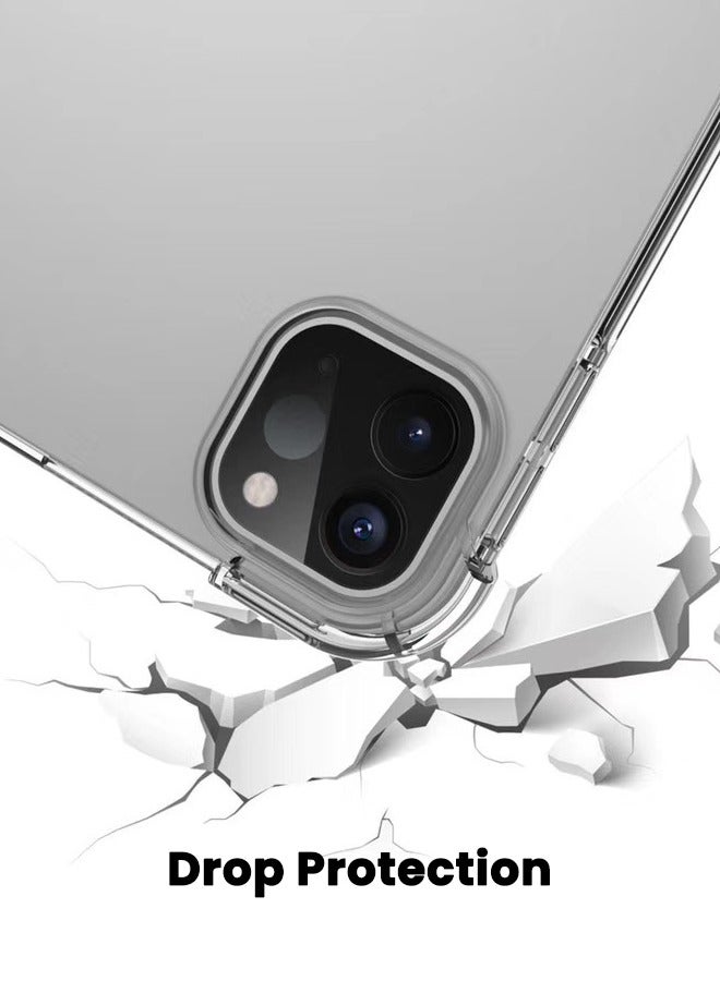 Case Cover for iPad Pro 11-inch 2022/2021/2020/2018, Soft Silicone Durable TPU Case with Pencil Holder, Shock-absobing Corners Anti-Fall Airbags, Simple Clear Case for iPad Pro 11 4th Generation 2022 / 3rd Gen 2021/ 2nd Gen 2020 / 1st Gen 2018 - Clear - Image 4