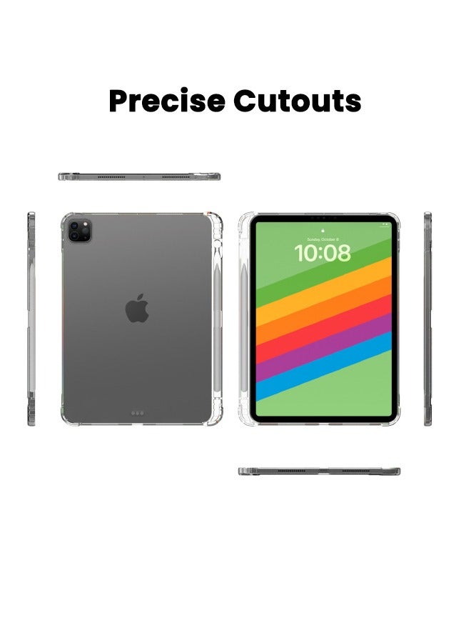 Case Cover for iPad Pro 11-inch 2022/2021/2020/2018, Soft Silicone Durable TPU Case with Pencil Holder, Shock-absobing Corners Anti-Fall Airbags, Simple Clear Case for iPad Pro 11 4th Generation 2022 / 3rd Gen 2021/ 2nd Gen 2020 / 1st Gen 2018 - Clear - Image 5