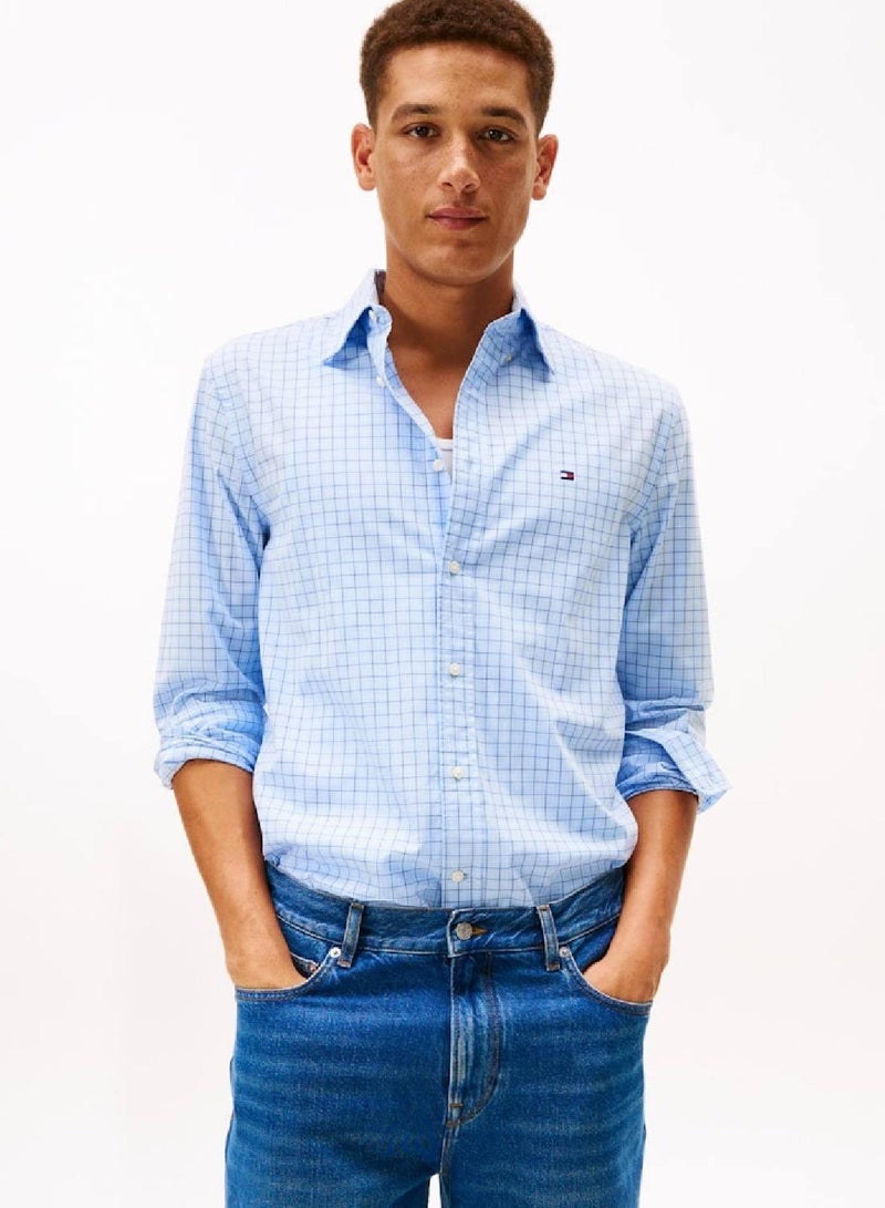 TOMMY HILFIGER TH Flex Regular Fit Tattersall Check Shirt - Image 1