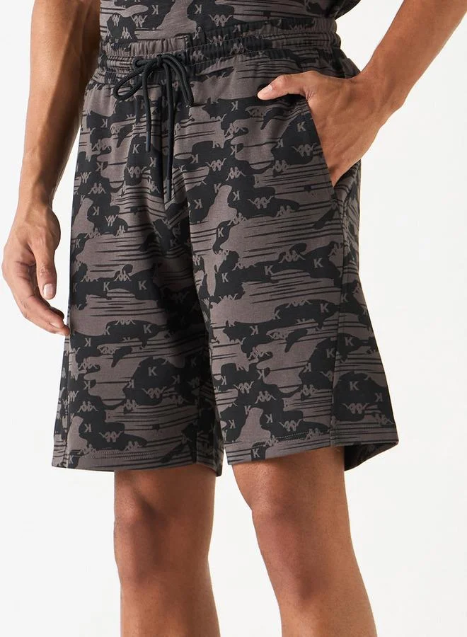 Kappa Kappa Printed Shorts with Drawstring Closure and Pockets