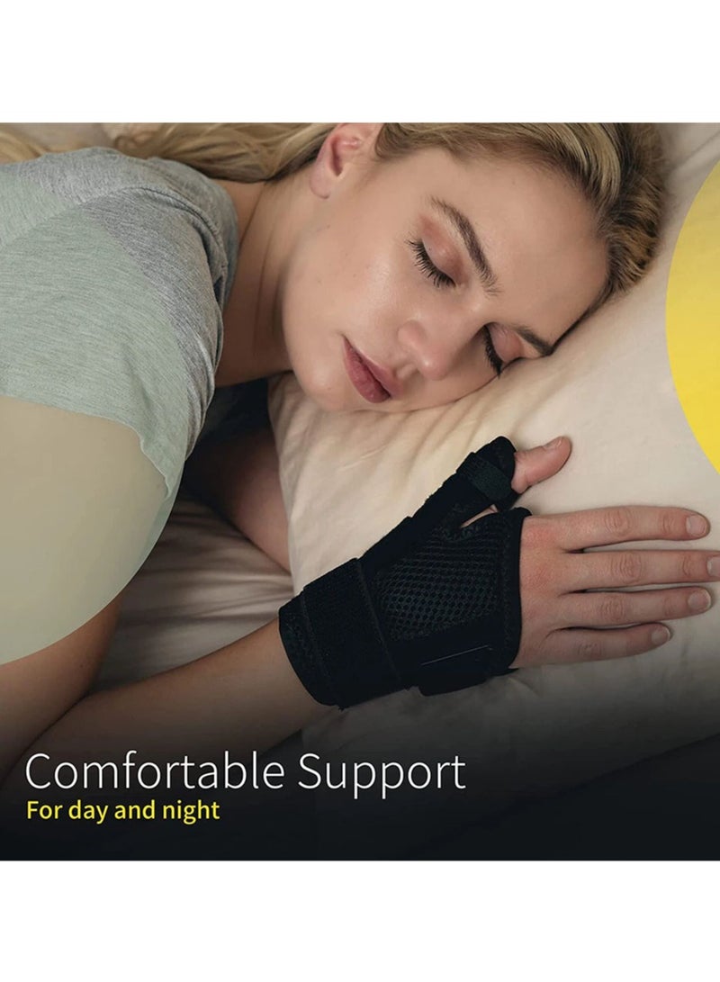 AOLIKES Wrist Support Band, Wristband Thumb Stabilizer, Flexible Splint Wrist Thumb Support Brace, Comfortable Wrist Sleeve For Pain Roelf Typing Cycling Exercise, (Pack Of 2pcs, Type B Upgrade Black) - Image 4