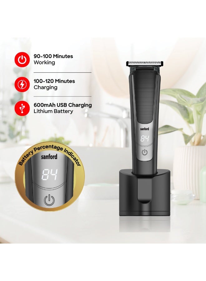 Sanford Rechargeable Hair Clipper, 90-100 Mins Working Time, LED Display, Lithium Battery, Stainless Steel Blades - Image 3
