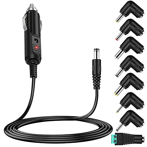 Czepa 12v Car dc Charger Power Cord with 8 Connectors for Cigarette Lighter Portable DVD Player, Car DVR, GPS, Bluetooth Speakers, Breast Pump, Car Refrigerator, Air Compressor, Heating Cup - Image 1
