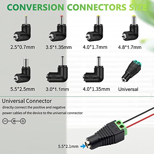 Czepa 12v Car dc Charger Power Cord with 8 Connectors for Cigarette Lighter Portable DVD Player, Car DVR, GPS, Bluetooth Speakers, Breast Pump, Car Refrigerator, Air Compressor, Heating Cup - Image 5