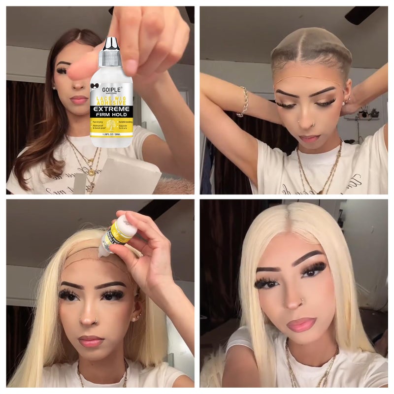 Goiple Wig Glue for Lace Front Wigs, Waterproof Lace Front Wig Glue for Wigs, Strong Hold Transparent Lace Adhesive for Hair Replacement Invisible Hair Bonding Wig Adhesive(1.28 fl oz) - Image 5