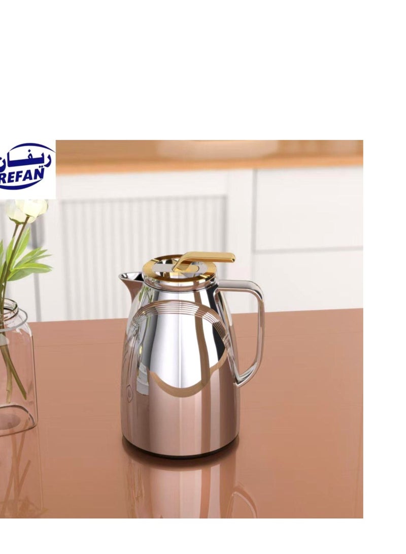 REFAN A thermos for Tea and Coffee from Refan, with an Elegant and Modern Design, 1 liter