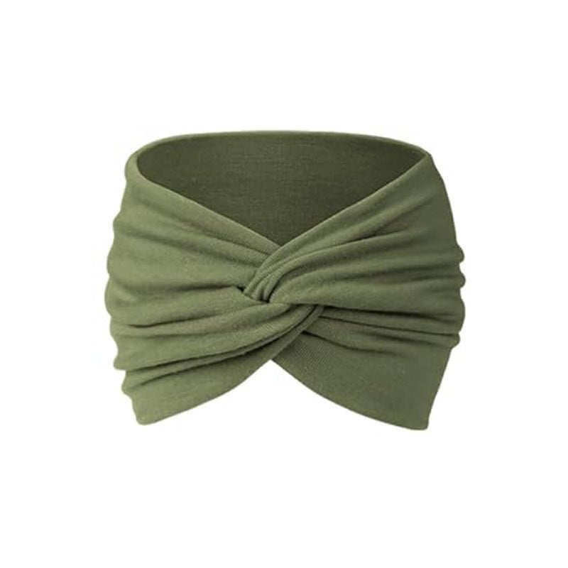 Generic Bohemian Elastic Sports Headband for Women 17# Army Green 