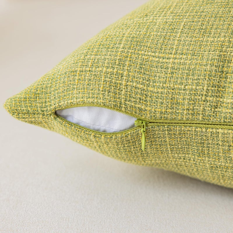 K KEVIN TEXTILE Kevin Textile Pack of 2  Decorative 2 Tone Fresh Linen Pillow Covers Cushion Cover for Chair/Sofa/Bed/Car  16 x 16 Inches Linden Green  - Image 3