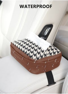 SUCITY Car Sun Visor Tissue Holder Paper Towel Bag Cover, Back Seat Headrest Hanging Napkin Clip, Multi-Use Car Tissue Paper Case for Car/Truck/Home/Office/Restaurant (BROWN)  - Image 3