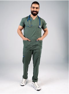 ار زد الخيار الأمثل للمهنيين الطبيين اسكراب طبي من RZ لرجال,بلون الزتوني .  - Image 2