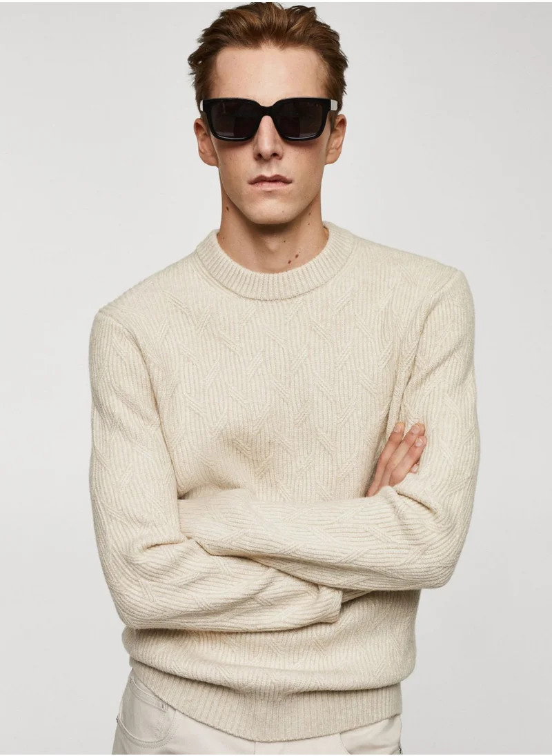 Mango Man Essential Braided Sweater