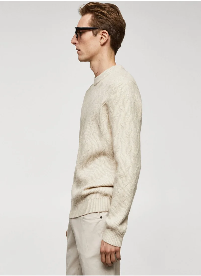 Mango Man Essential Braided Sweater