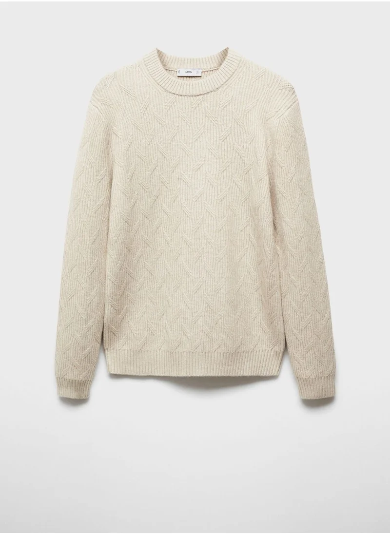 Mango Man Essential Braided Sweater