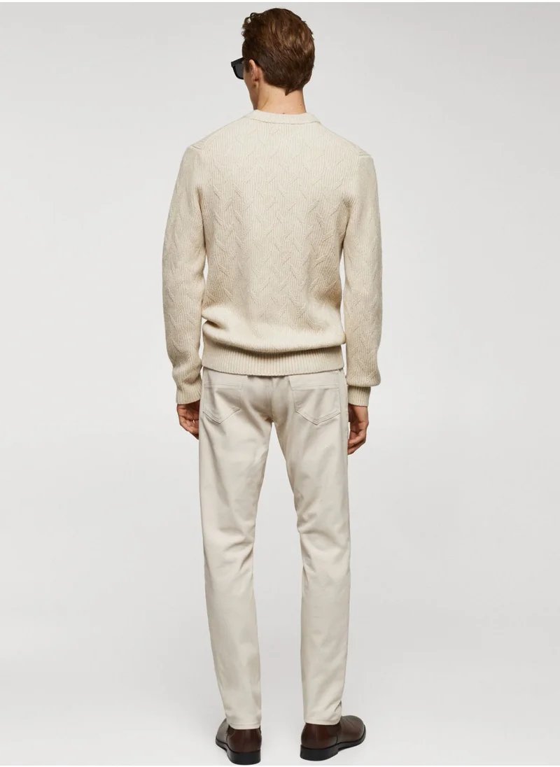 Mango Man Essential Braided Sweater