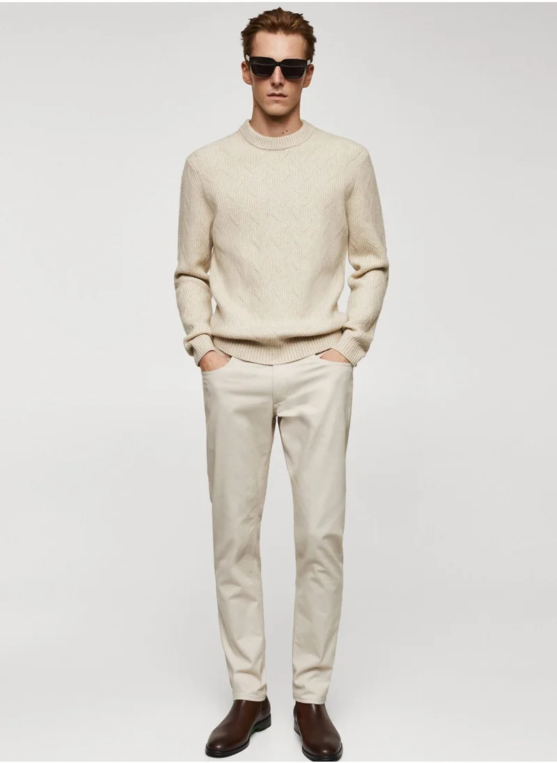Mango Man Essential Braided Sweater