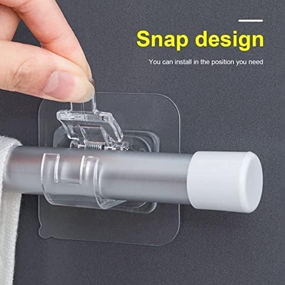 Wishbone Wishbone Hook Pipe Holder Self Adhesive Curtain Rod Holder Without Drill Curtain Rod Hooks Nail Free Adjustable Curtain Hangers 4PCS  - Image 2