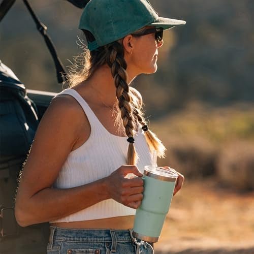 YETI Rambler 25 oz Tumbler with Handle and Straw Lid, Travel Mug Water Tumbler, Vacuum Insulated Cup with Handle, Stainless Steel, Sandstone Pink - Image 2