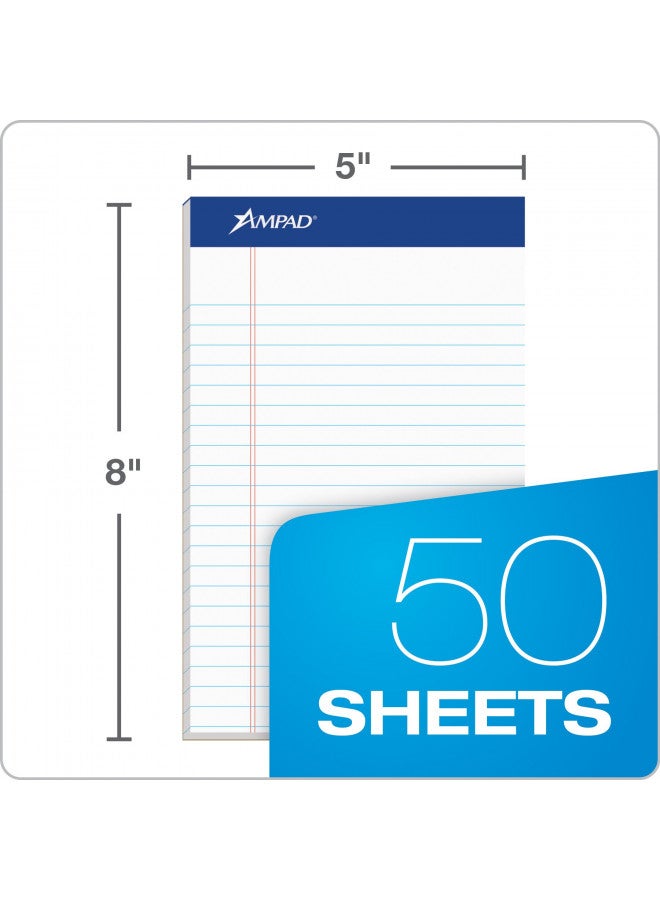 Ampad دفاتر أمباد القانونية 5 × 8، 12 حزمة، مسطرة ضيقة، ورق أبيض، 50 ورقة لكل دفتر كتابة، باد وأمريكان، صنع في الولايات المتحدة (20-364) - Image 2