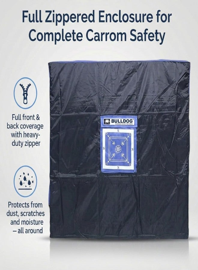 KNK Carrom Board Cover Champion Board Quality - Full & Half Carrom Cover with Extra Pocket for Coins, Striker & Powder (Bulldog Full Cover) - Image 2
