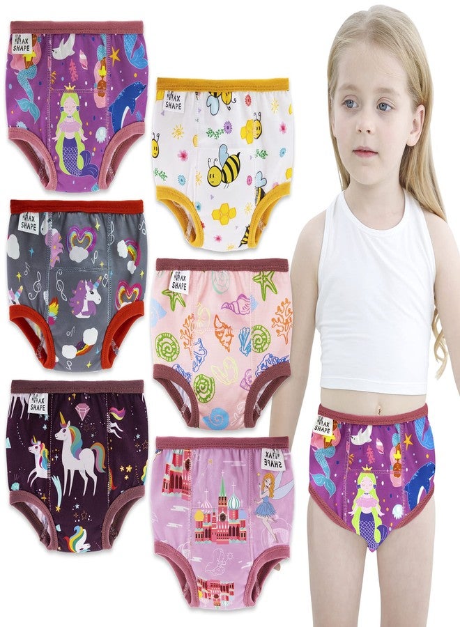 Max Shape 6 Packs of Potty Training Underwear for Girls with Supper Absorbent-Layer,Reusable Baby Toilet Training Pants Cranberry 6 Years - Image 1