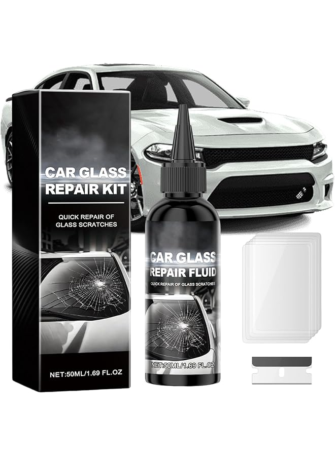 KASTWAVE Windshield Repair Kit, Fast Effect Windshield Crack Repair Kit With Repair Fluid, Blade, Curing Film, Multifunctional Glass Repair Kit For Car Crack Repair, Windshield Repair Kit - Image 4