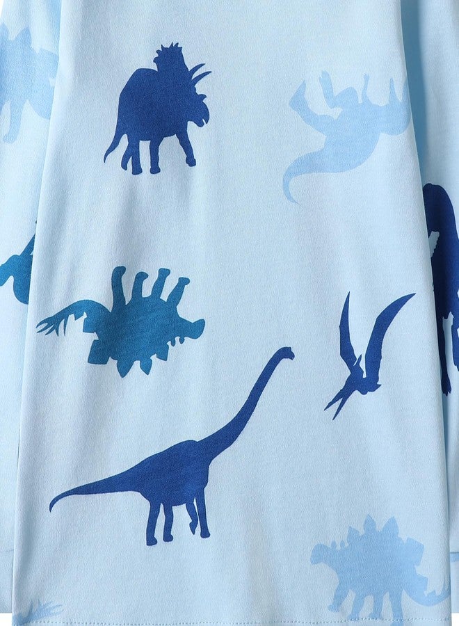 Owlivia Baby Short-Sleeve Summer Romper Set, 2-Pack Tank Romper Jumpsuit for Girls and Boys, Cartoon One-Piece Coverall Outfit(6-12 Months, Blue Dinosaur & Tie Dye Dark Navy) - Image 4