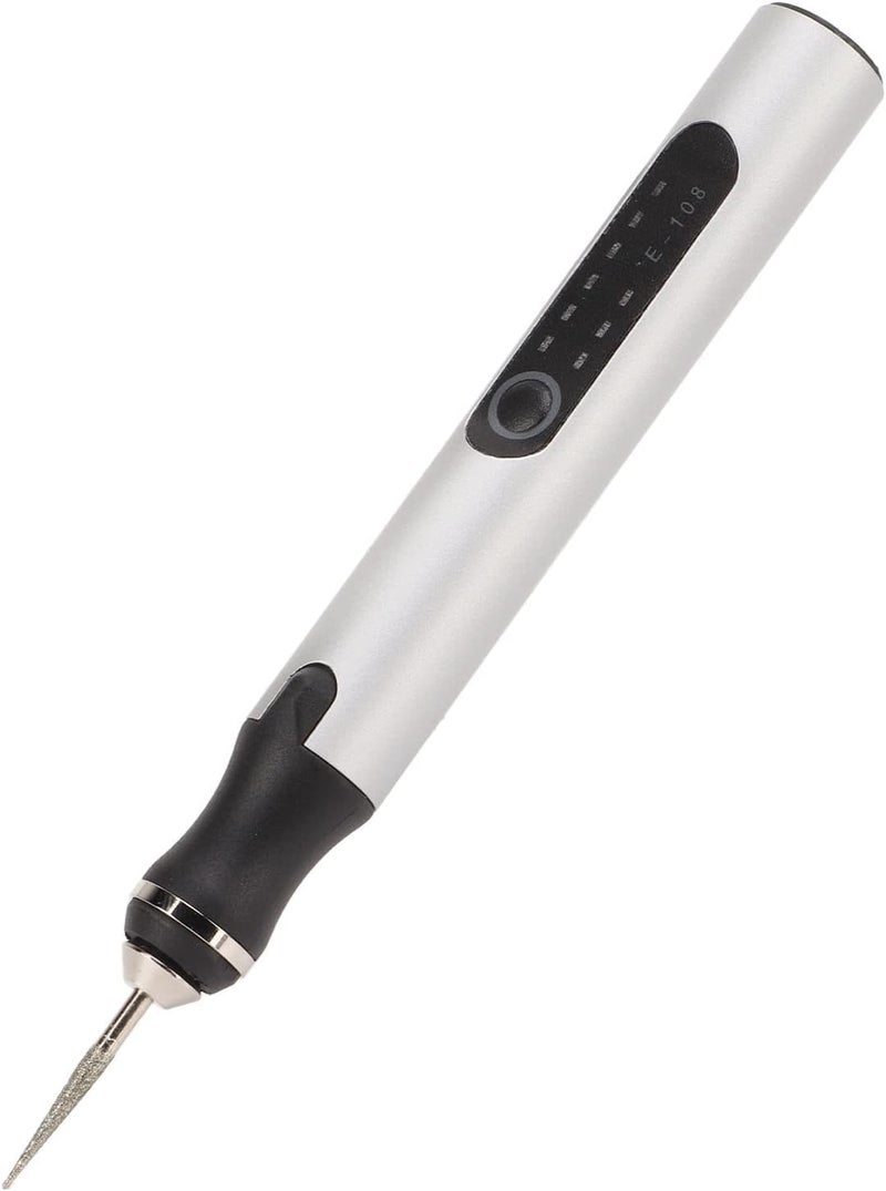 Mavaol Electric Engraving Pen Aluminum Alloy Silver Mini Micro Engraver with Intelligent Overload Protection Chip - Image 2