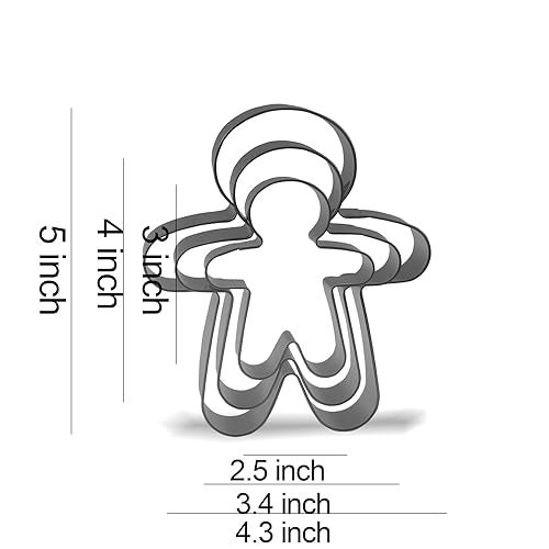 Keewah Gingerbread Man Cookie Cutter Set - 5”,4”,3” - 3 Piece - Stainless Steel - Image 2