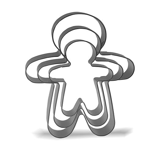 Keewah Gingerbread Man Cookie Cutter Set - 5”,4”,3” - 3 Piece - Stainless Steel - Image 1
