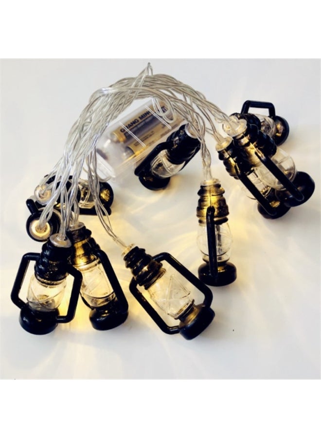 Ramadan 10-LED Lantern String Light Warm Yellow/Clear/Black 1.5meter - Image 1