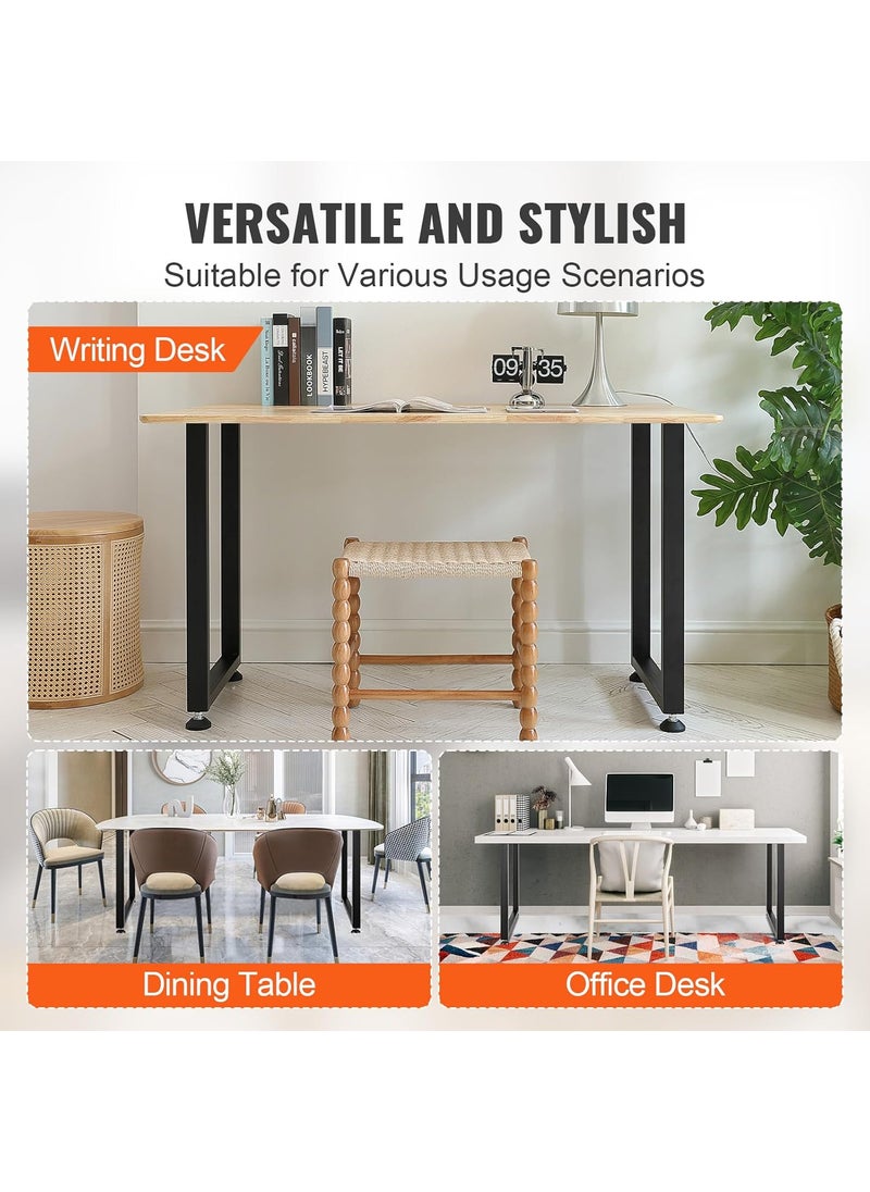 VEVOR VEVOR 28 Inch Adjustable Furniture Legs Square Reinforced Steel Office Table Legs Set of 2 for DIY Max Load 1000 lbs Heavy Duty Desk Legs Quick Instalation Rich Accessories Legs Black  - Image 5