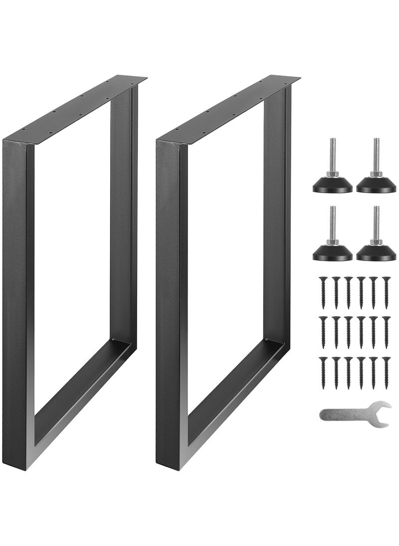 VEVOR VEVOR 28 Inch Adjustable Furniture Legs Square Reinforced Steel Office Table Legs Set of 2 for DIY Max Load 1000 lbs Heavy Duty Desk Legs Quick Instalation Rich Accessories Legs Black  - Image 1