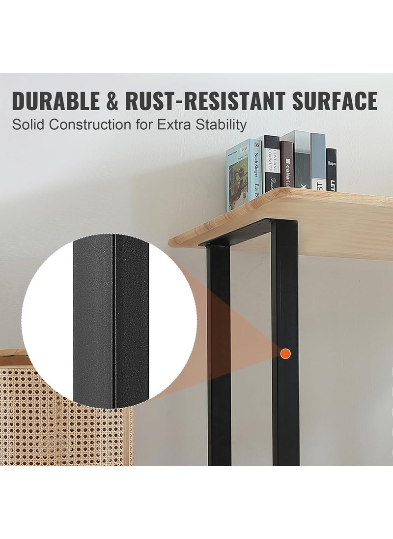 VEVOR VEVOR 28 Inch Adjustable Furniture Legs Square Reinforced Steel Office Table Legs Set of 2 for DIY Max Load 1000 lbs Heavy Duty Desk Legs Quick Instalation Rich Accessories Legs Black  - Image 4