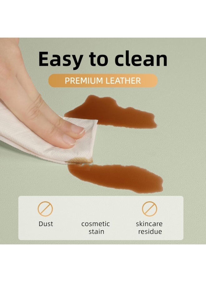 FAYET PU Leather Desk Mat 40×80cm, Waterproof and Oilproof Desk Blotter Protector for Office, Home, Vanity Table  (Style 1) - Image 2